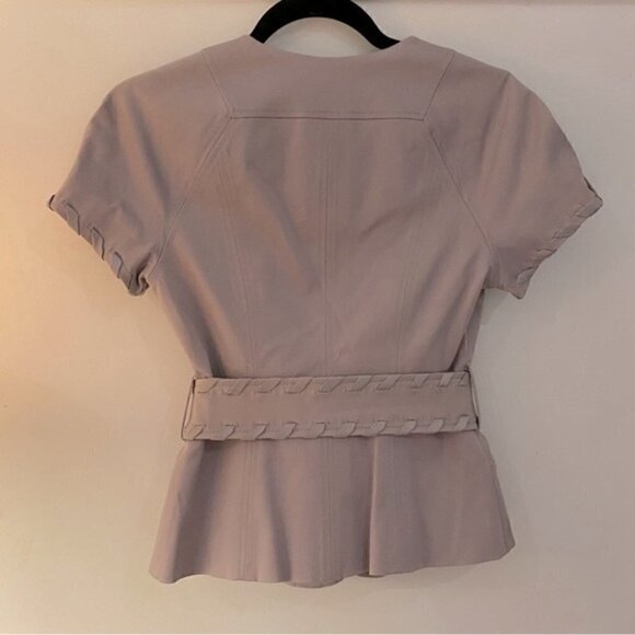 MARCIANO Short Sleeves Fitted Blazer Jacket with  Belt Mauve Pastel Size 2 - Picture 4 of 9